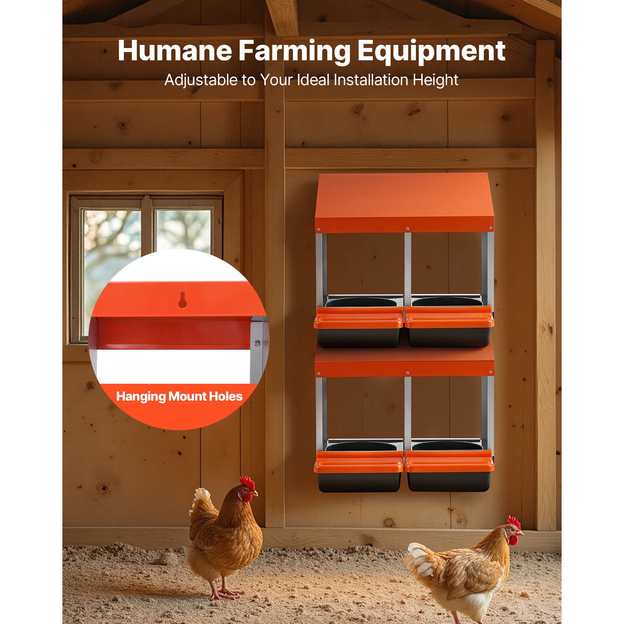 Chicken Nesting Boxes, 2 Compartments, Easy Egg Collection by HouseOfZazla