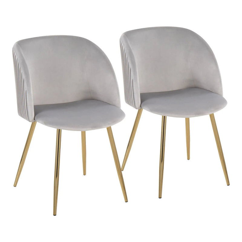 Fran - Pleated Waves Contemporary Chair (Set of 2) by HouseOfZazla