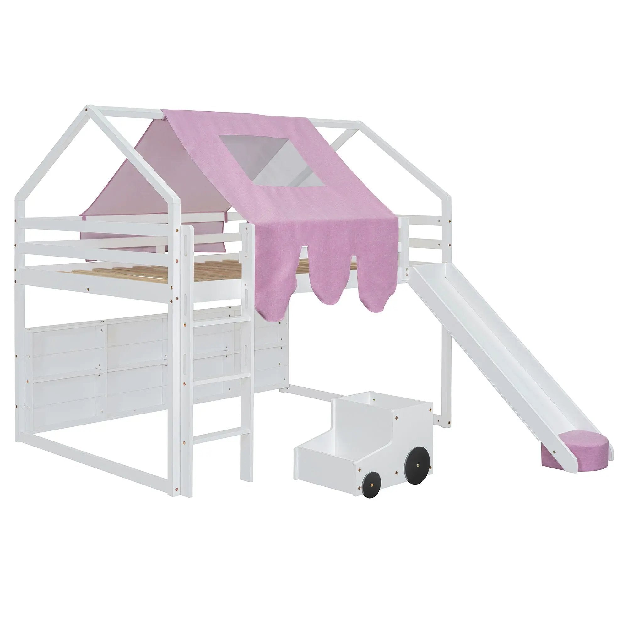 Loft Bed With House Shaped Frame And Tent by HouseOfZazla