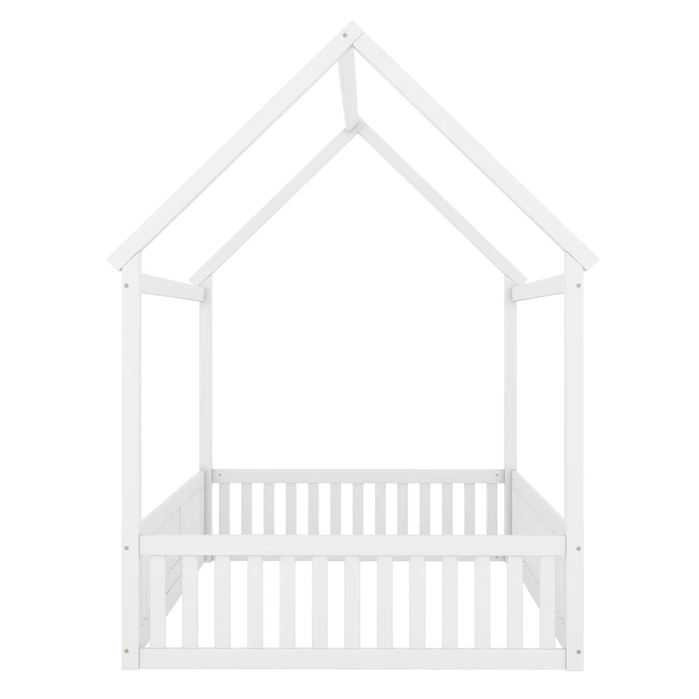 Wood House Bed With Fence And Door by HouseOfZazla