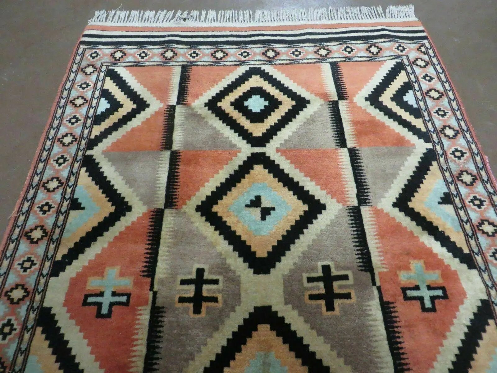 4' X 6' Vintage Handmade Turkish Melas Oushak Wool Rug Carpet Mehrab Red Nice by Jewel Rugs