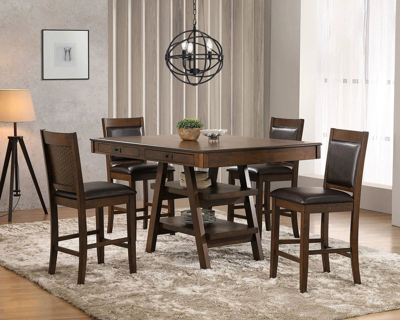 Dewey 5-piece Rectangular Dining Table Set Walnut by Unique Piece Furniture
