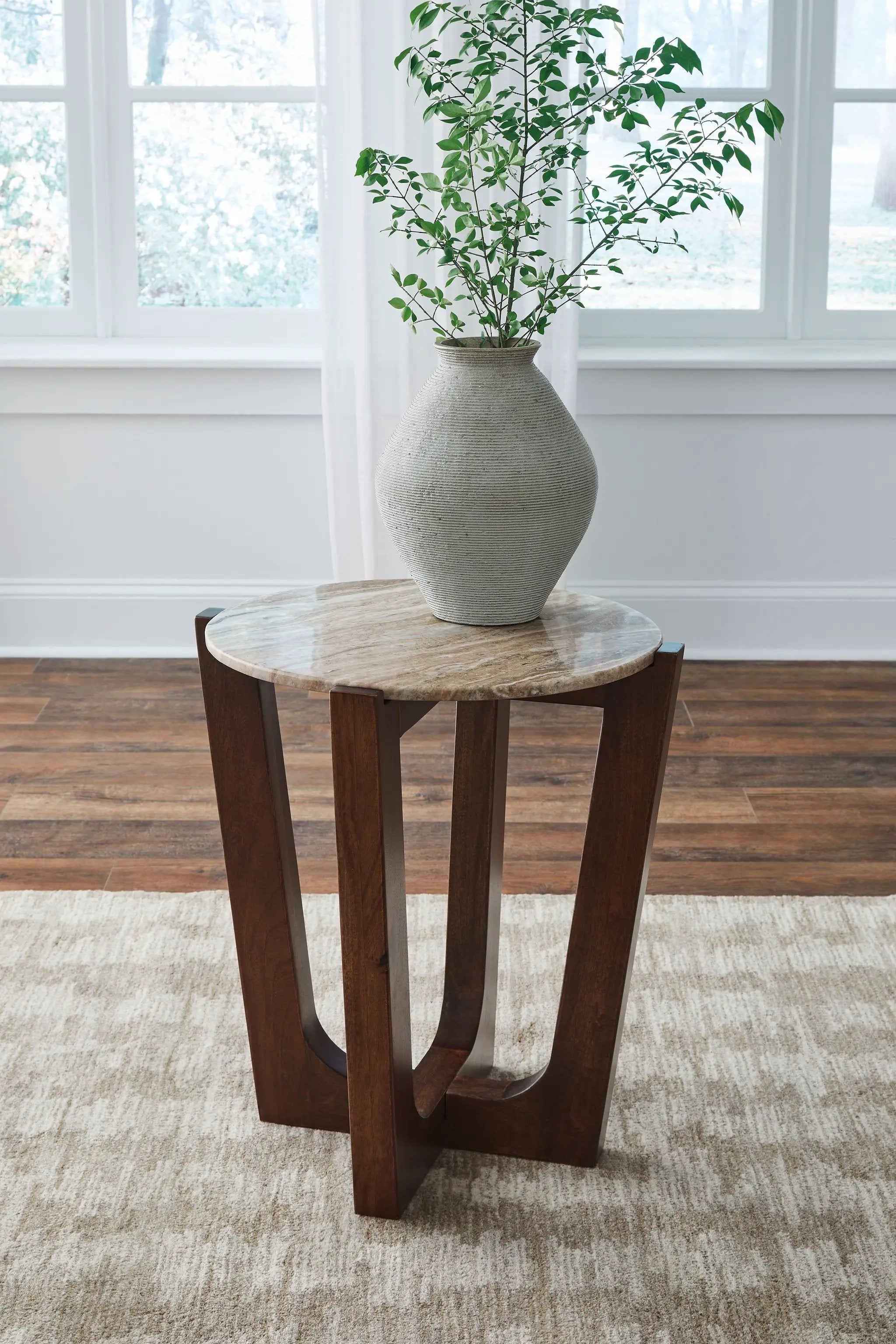 Tanidore - Round End Table - Warm Brown by Unique Piece Furniture