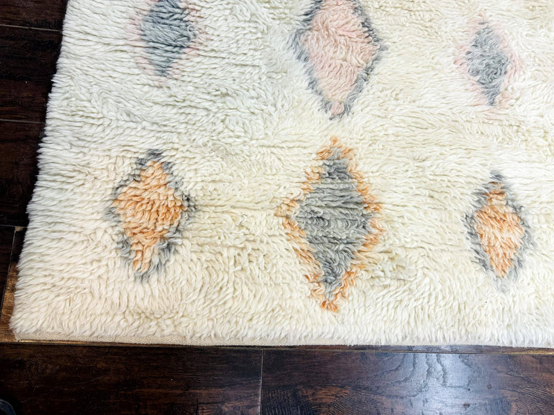 Large Modern Contemporary Indian Shag Rug 11x14, Ivory, Handmade Wool Carpet by Jewel Rugs
