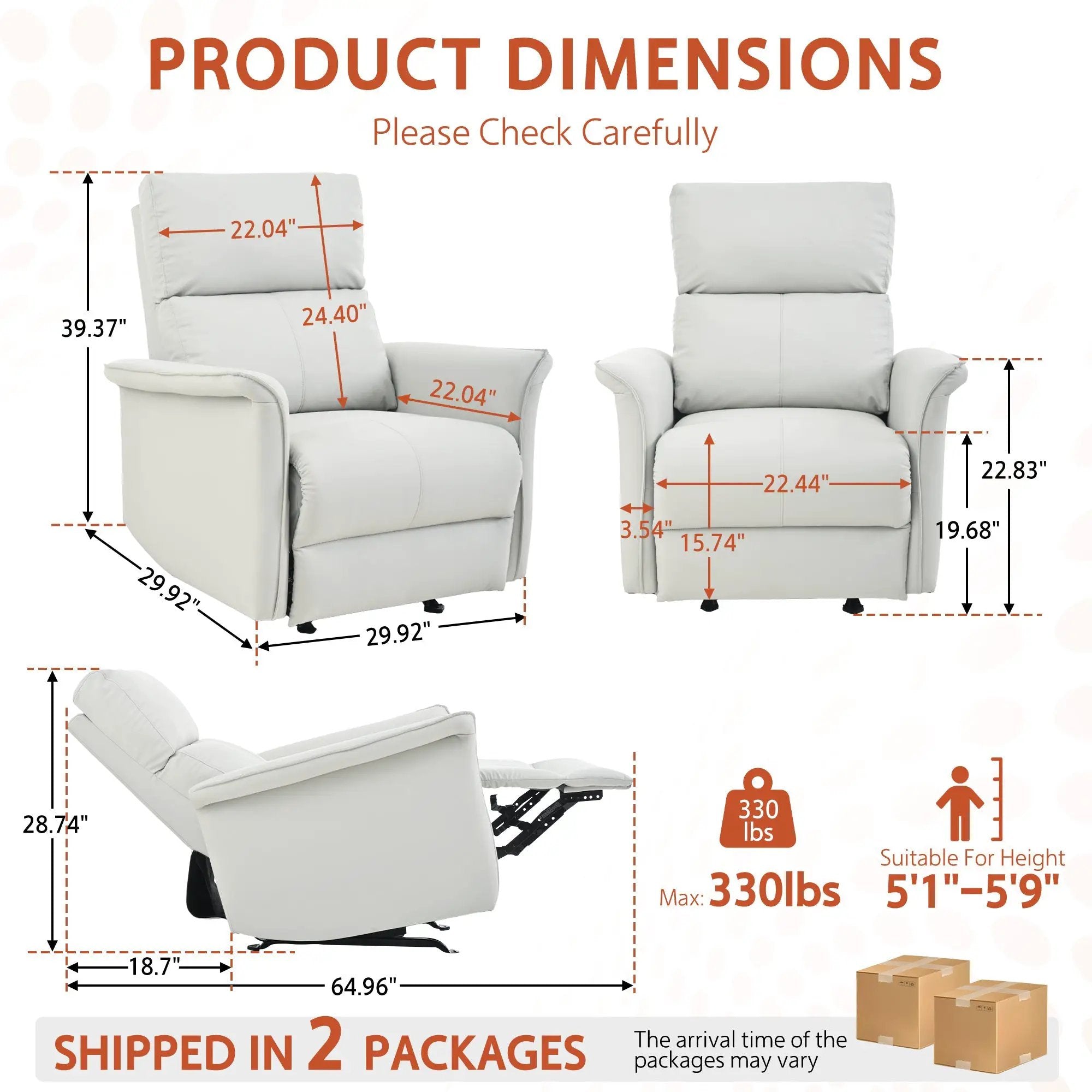Manual Rocker Recliner Chair for Adults by HouseOfZazla
