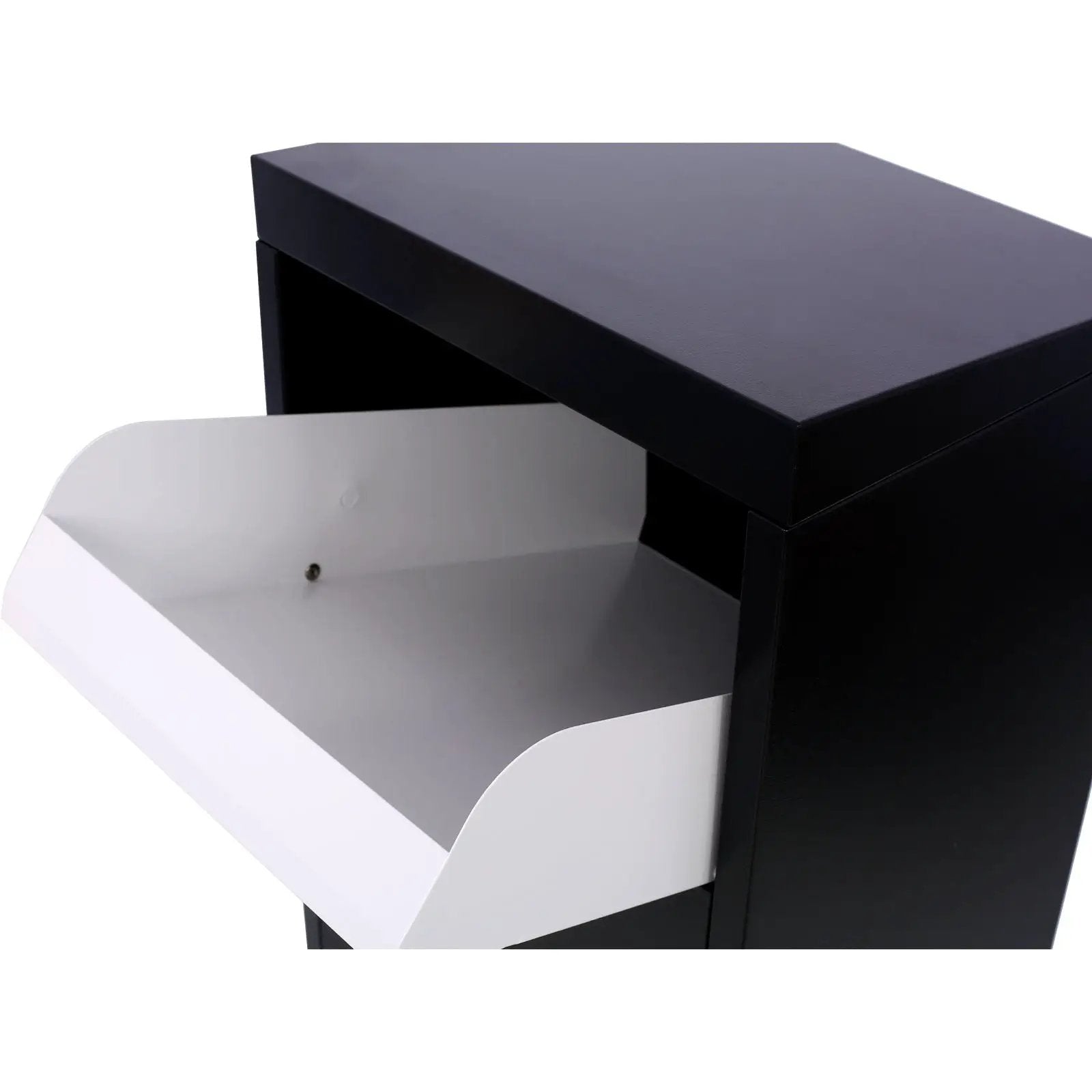 Package Delivery Box, Galvanized Steel Parcel Mailbox With Code Lock & Mounting Hardware, For Outdoor Porch, Curbside - White / Black by HouseOfZazla