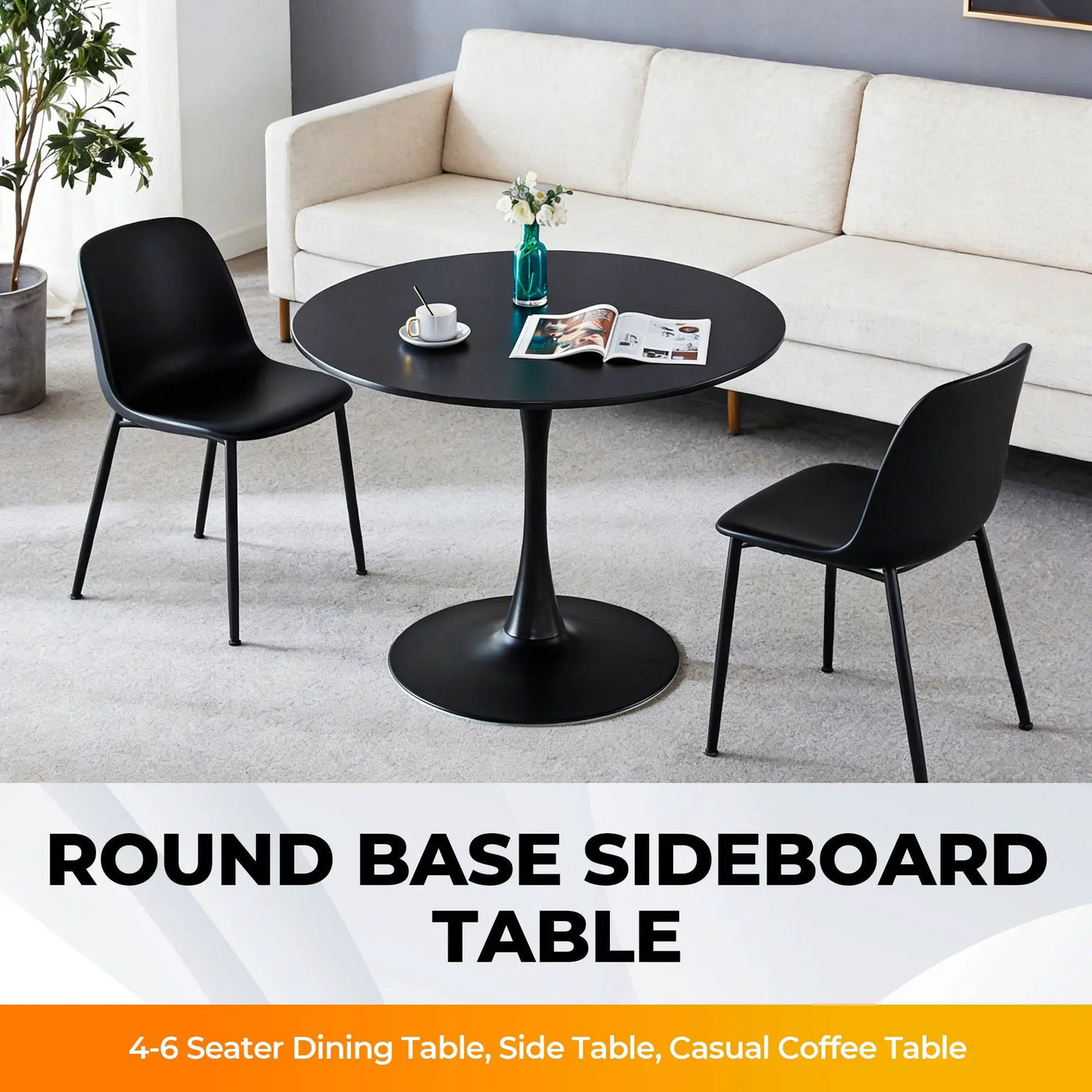 Mid-Century Tulip Dining Table With Round Top by Unique Piece Furniture