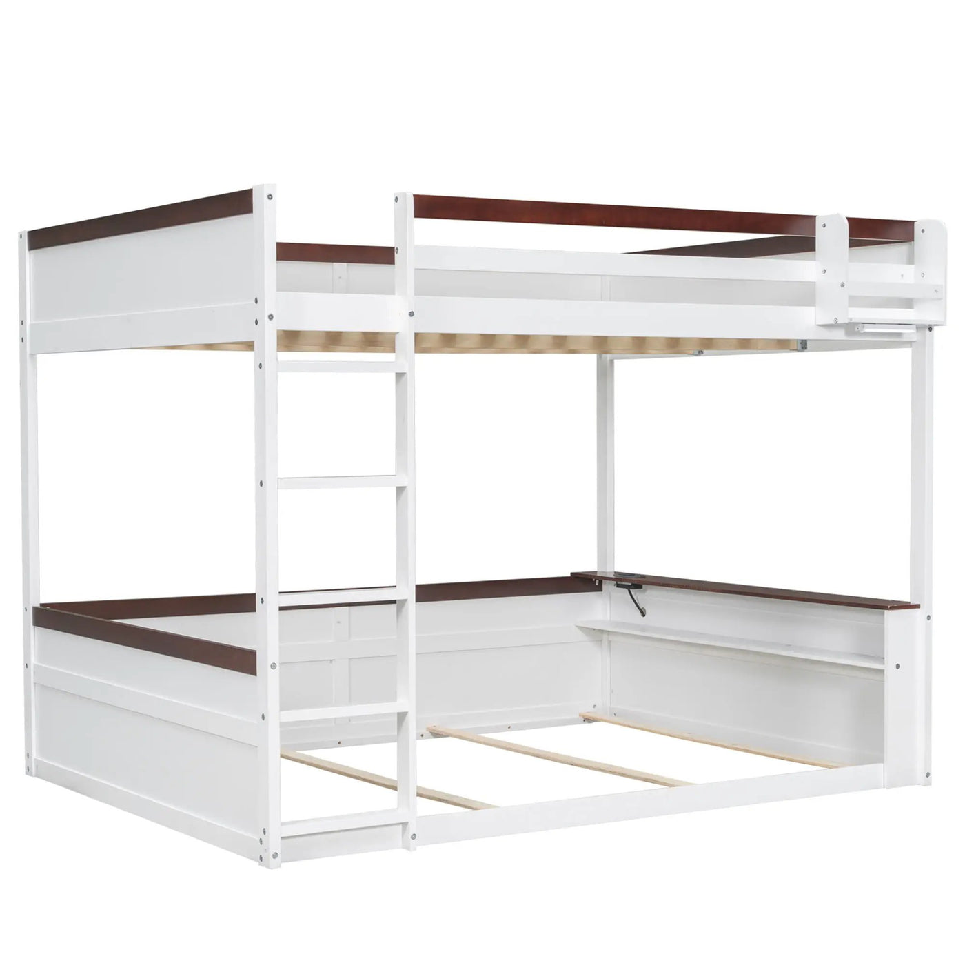 Bunk Bed With Built In Shelves, Storage Box, LED Light And USB Charging Station by HouseOfZazla