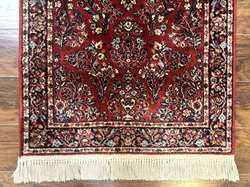 Karastan Rug 3x5 Red Sarouk #785, Karastan Wool Pile Rug, Original 700 Series, Discontinued Vintage Karastan Carpet by Jewel Rugs