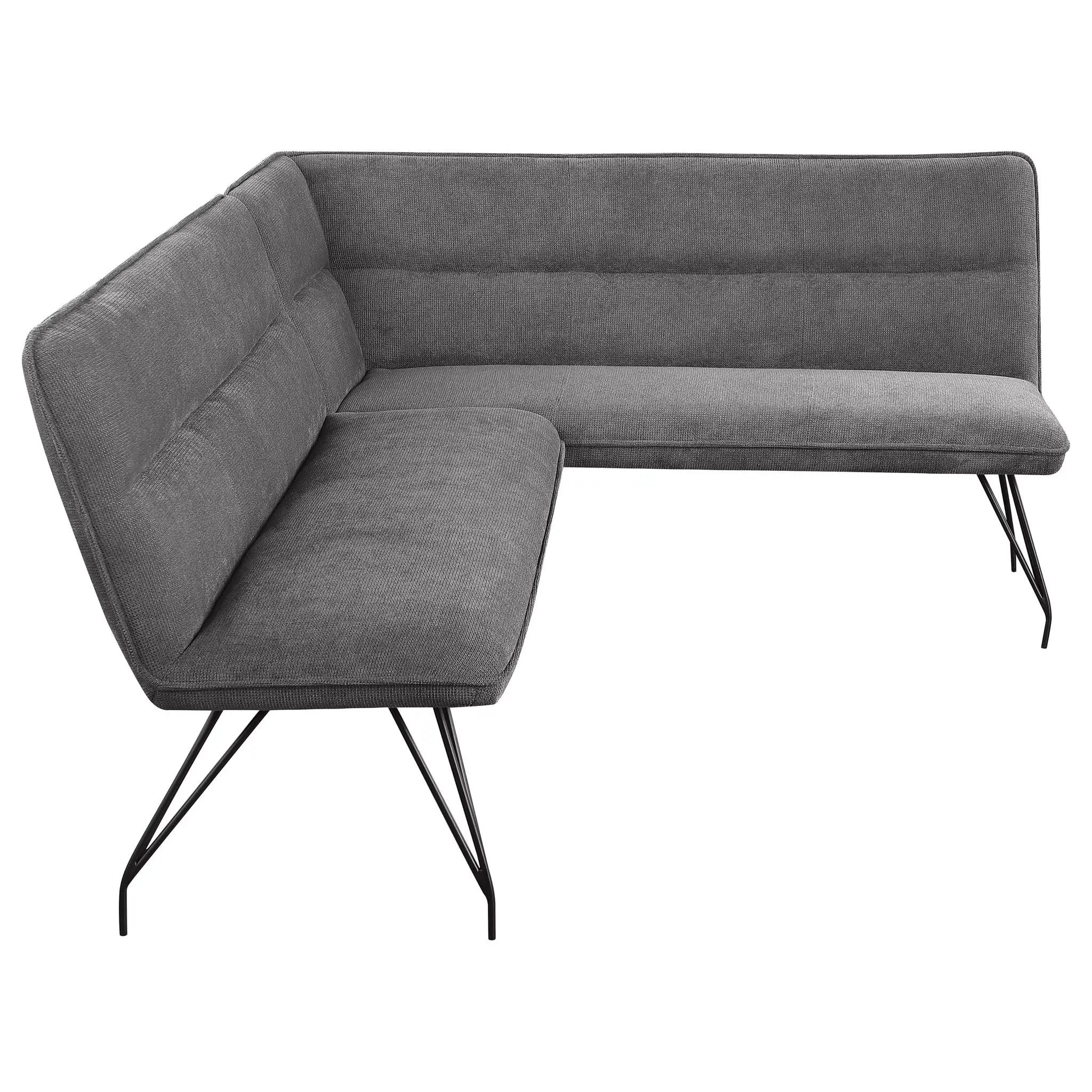 Dodson Fabric Upholstered L-Shaped Nook Dining Bench Grey by Unique Piece Furniture
