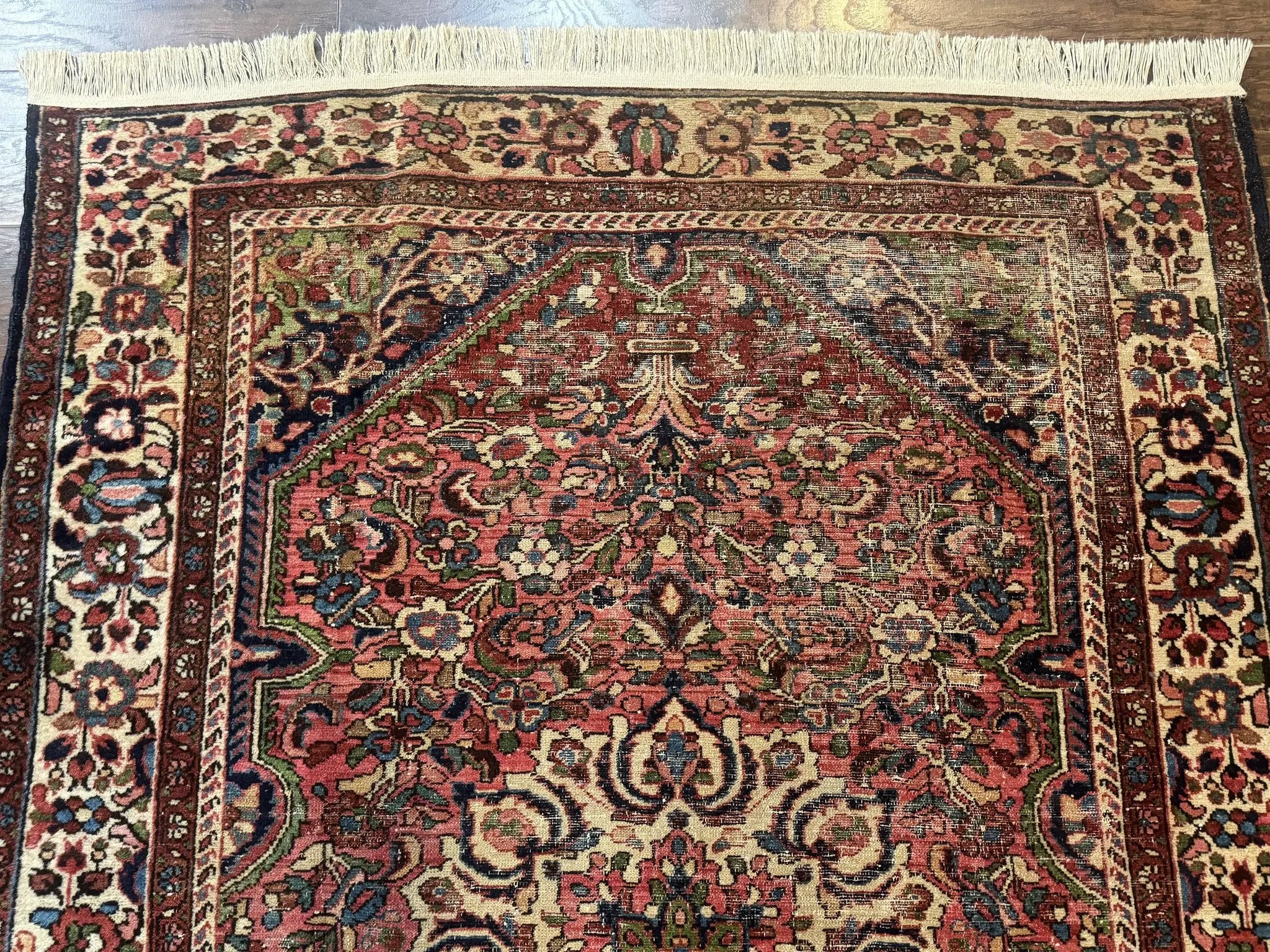 Antique Persian Malayer Rug 4'7" x 6'6" – 1920s Tribal Red Wool Carpet by Jewel Rugs