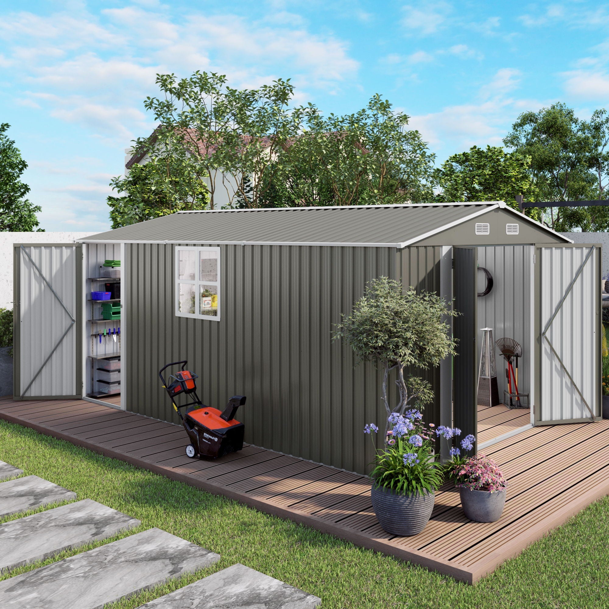 Outdoor Storage Shed With Lockable Doors by HouseOfZazla
