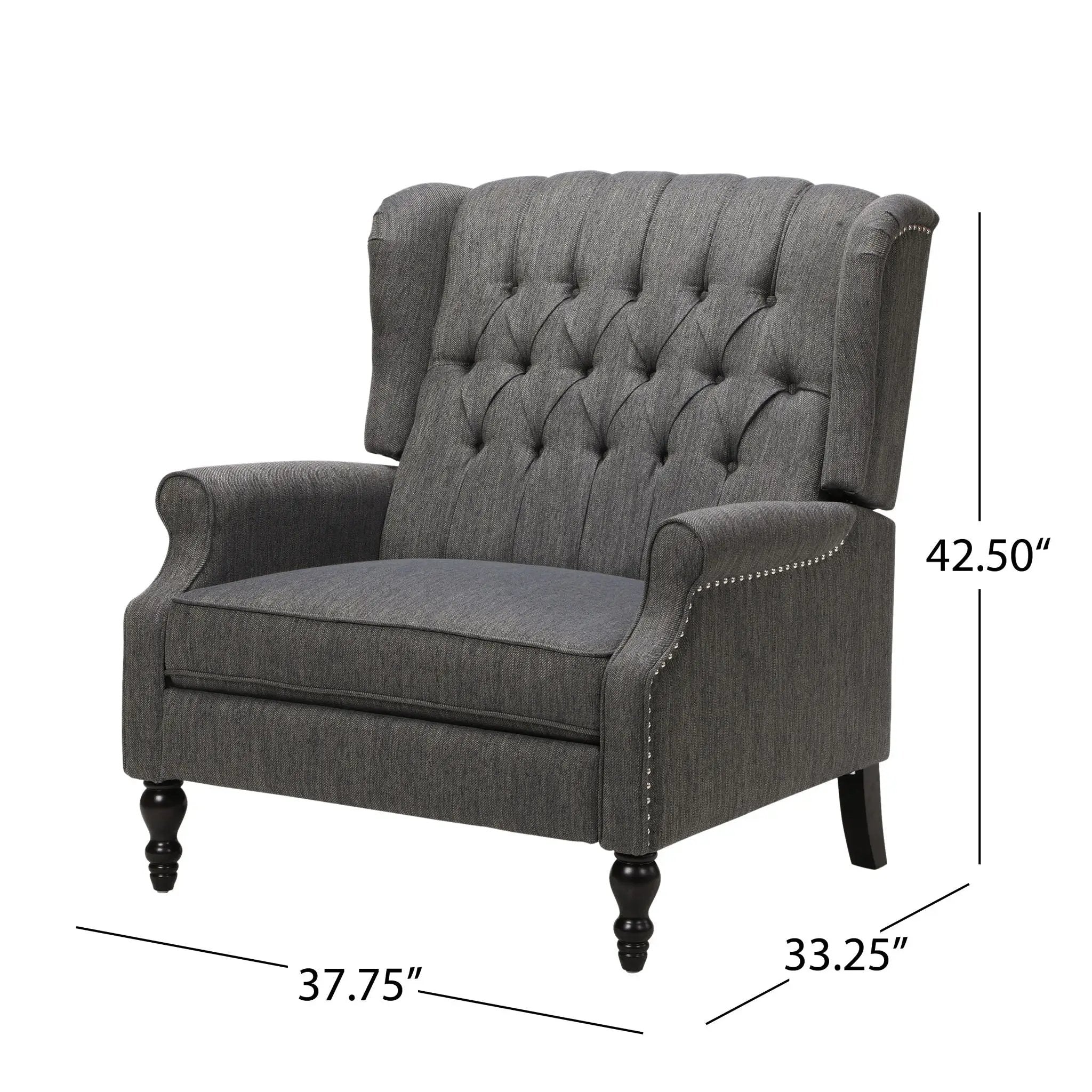 Dunham - Contemporary Fabric Tufted Oversized Pushback Recliner by Unique Piece Furniture