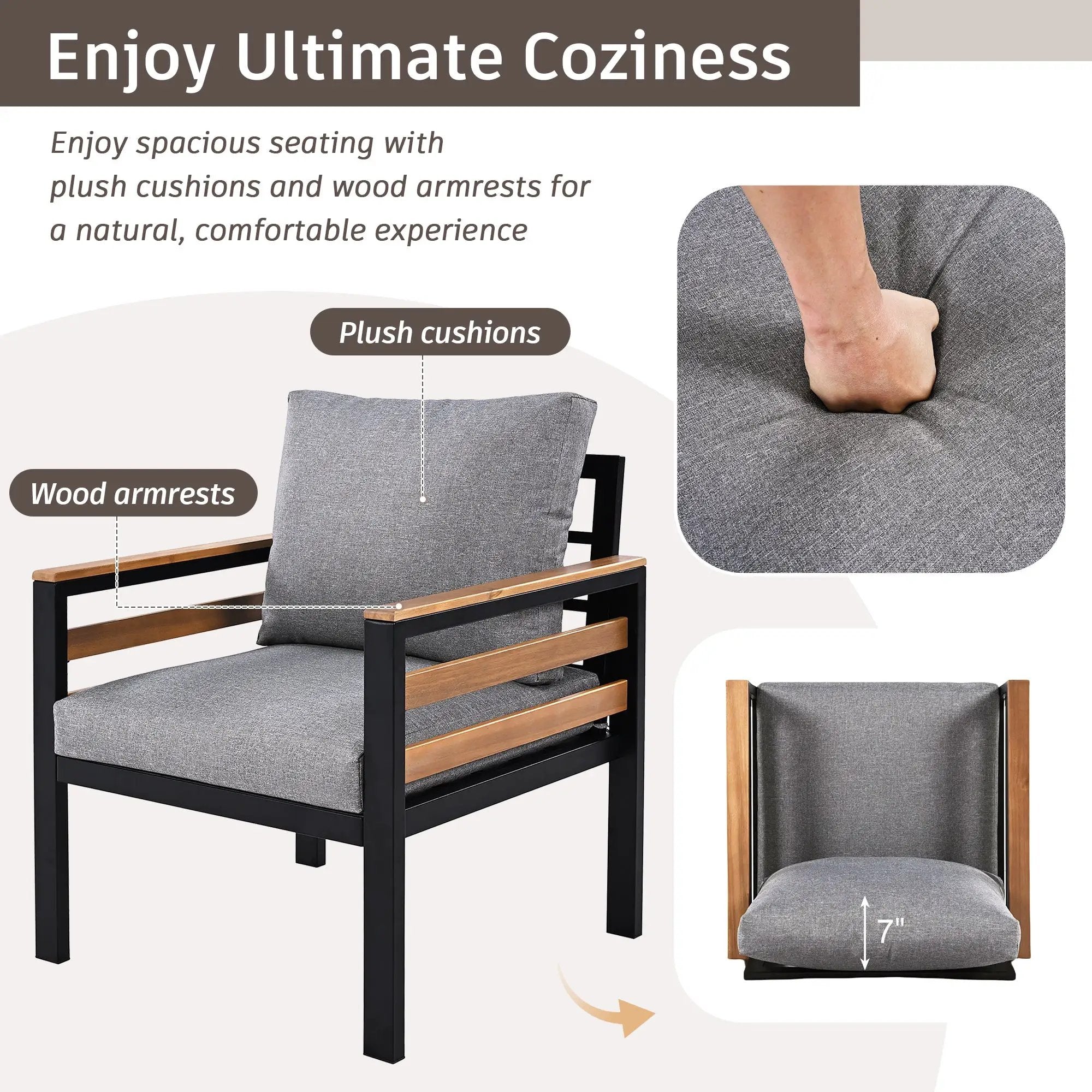 GO 4-Piece Outdoor Furniture Sofa Set for 5 People by HouseOfZazla
