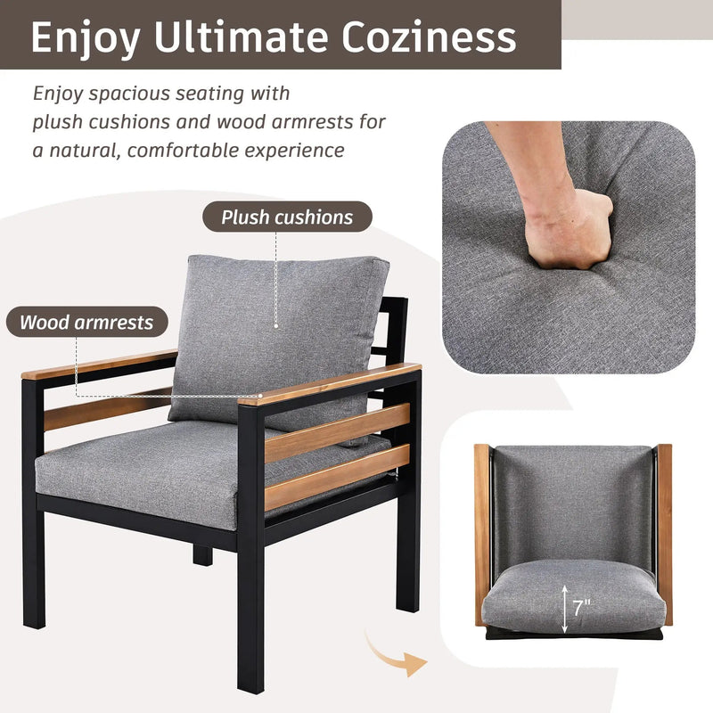 GO 4-Piece Outdoor Furniture Sofa Set for 5 People by HouseOfZazla