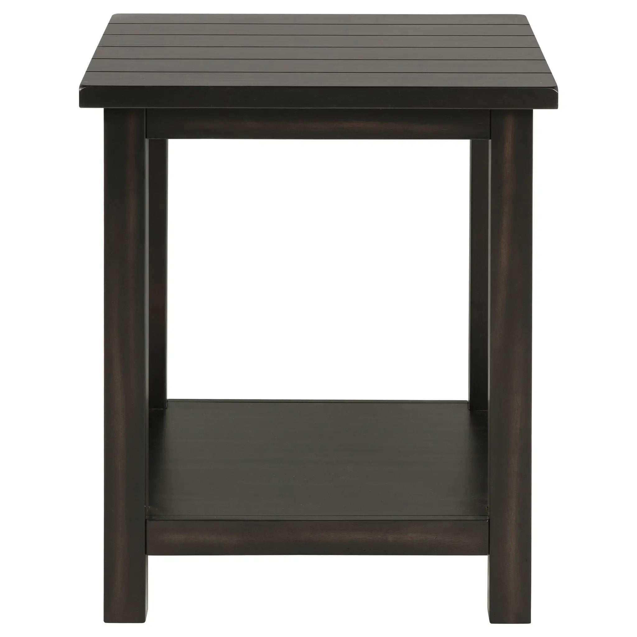 Payne Wood End Table with Shelf Distressed Java by Unique Piece Furniture