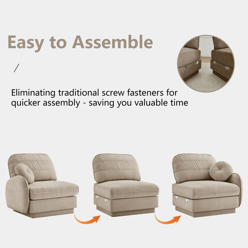 Chenille Cloud L-Shaped Loveseat Sofa by HouseOfZazla