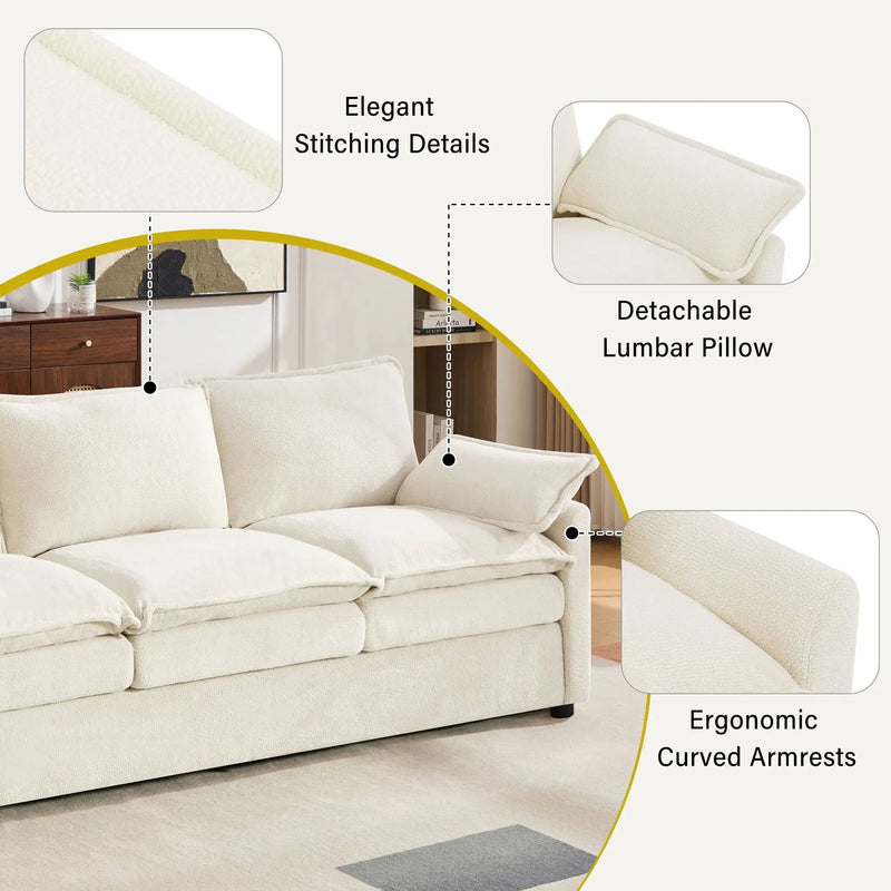 Modern Sofa Set With Double Layer Cushion And Side Storage Pockets by HouseOfZazla