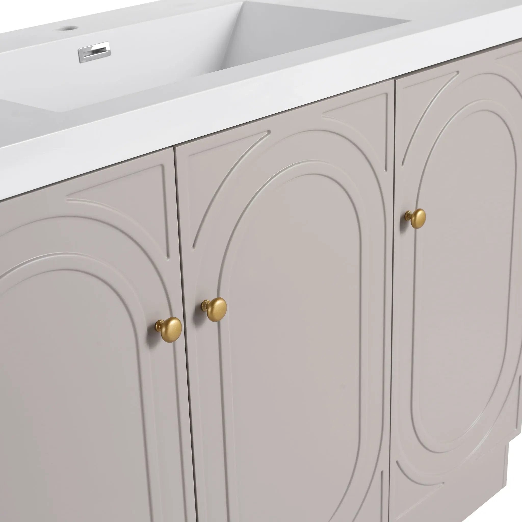 Modern Freestanding Bathroom Vanity With Soft Close Cabinet Doors by HouseOfZazla