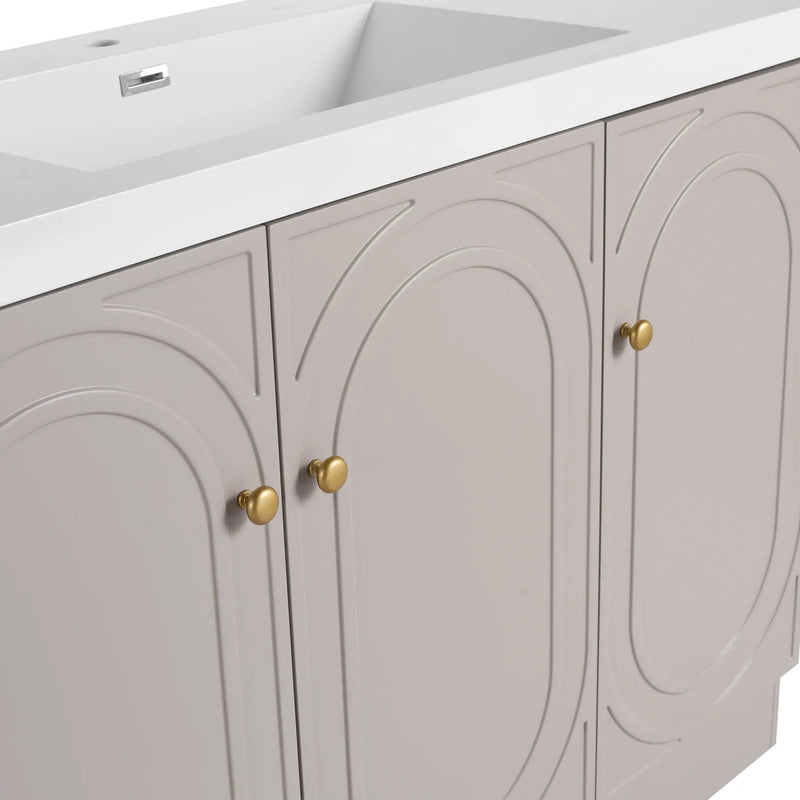 Modern Freestanding Bathroom Vanity With Soft Close Cabinet Doors by HouseOfZazla