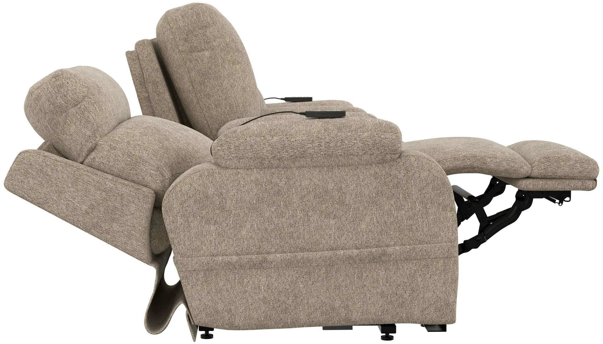 Regenerator - Dual Lift Power Headrest Console Loveseat With CR3 Heat/Massage/Lumbar/Zero Gravity by Unique Piece Furniture