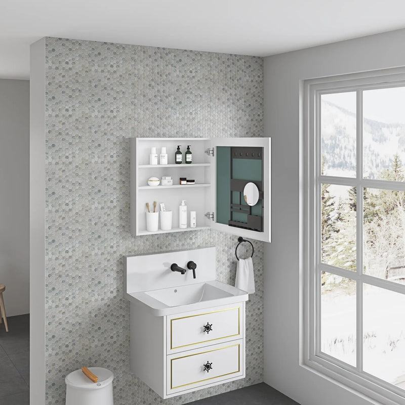 24'' W x 26'' H Surface Frameless Mirror Medicine Cabinet by HouseOfZazla