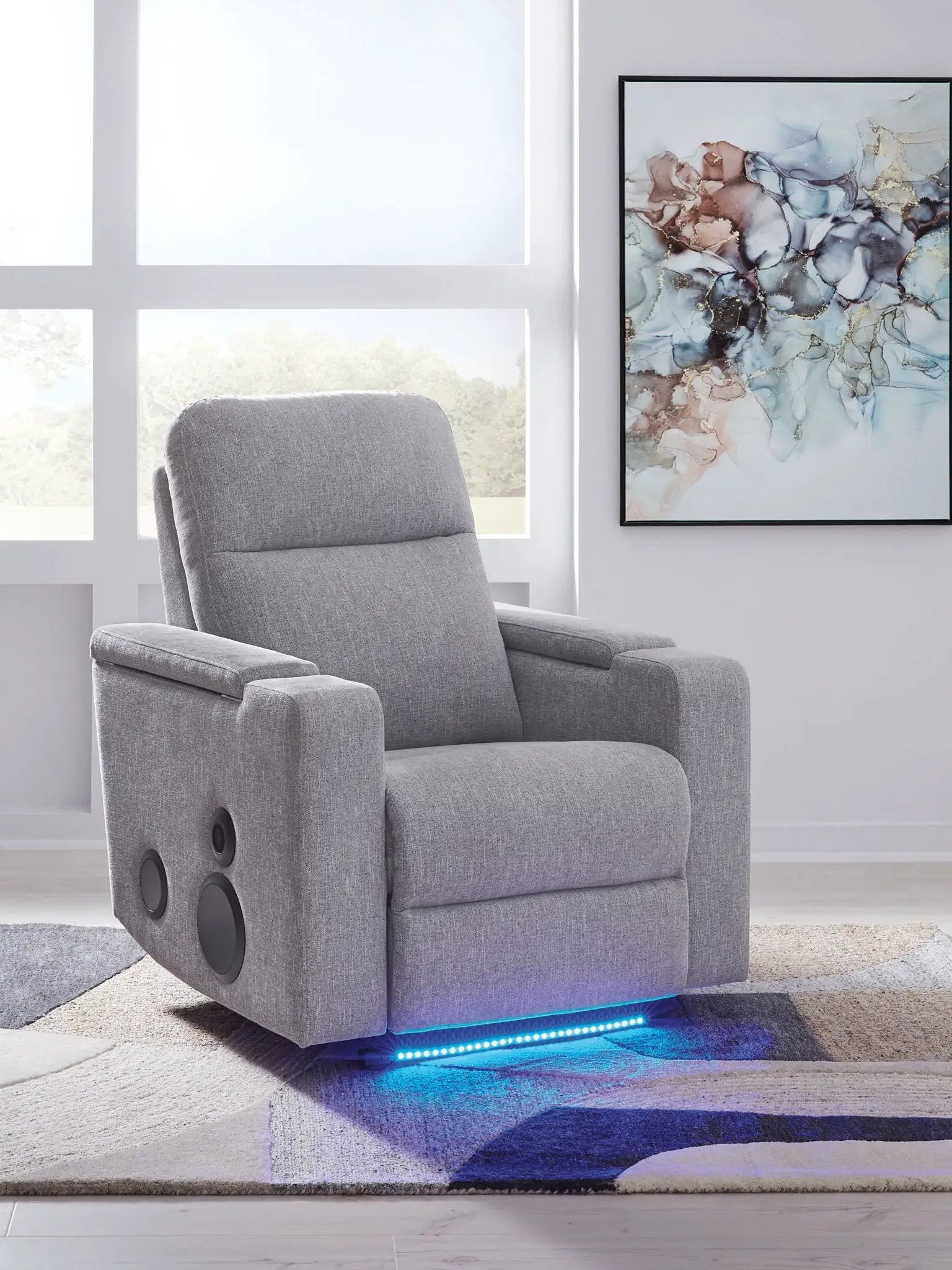 Pineland - Glider Power Recliner With Audio System - Pewter by Unique Piece Furniture