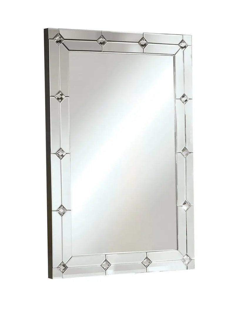 Hessa - Accent Mirror - Mirrored & Faux Rhinestones by Unique Piece Furniture