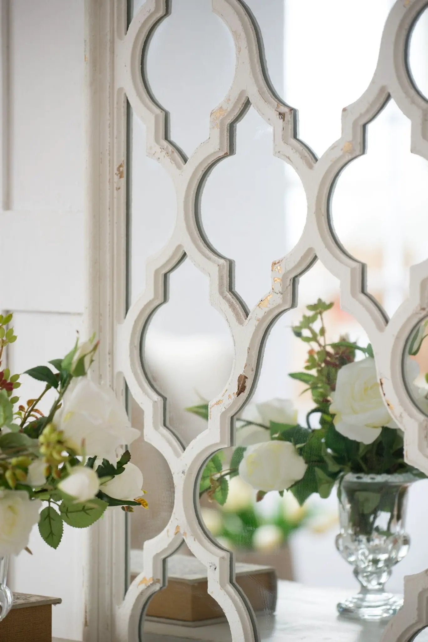 Distressed Floor Mirror, Full Body Mirror For Bathroom Bedroom Living Room - White by HouseOfZazla