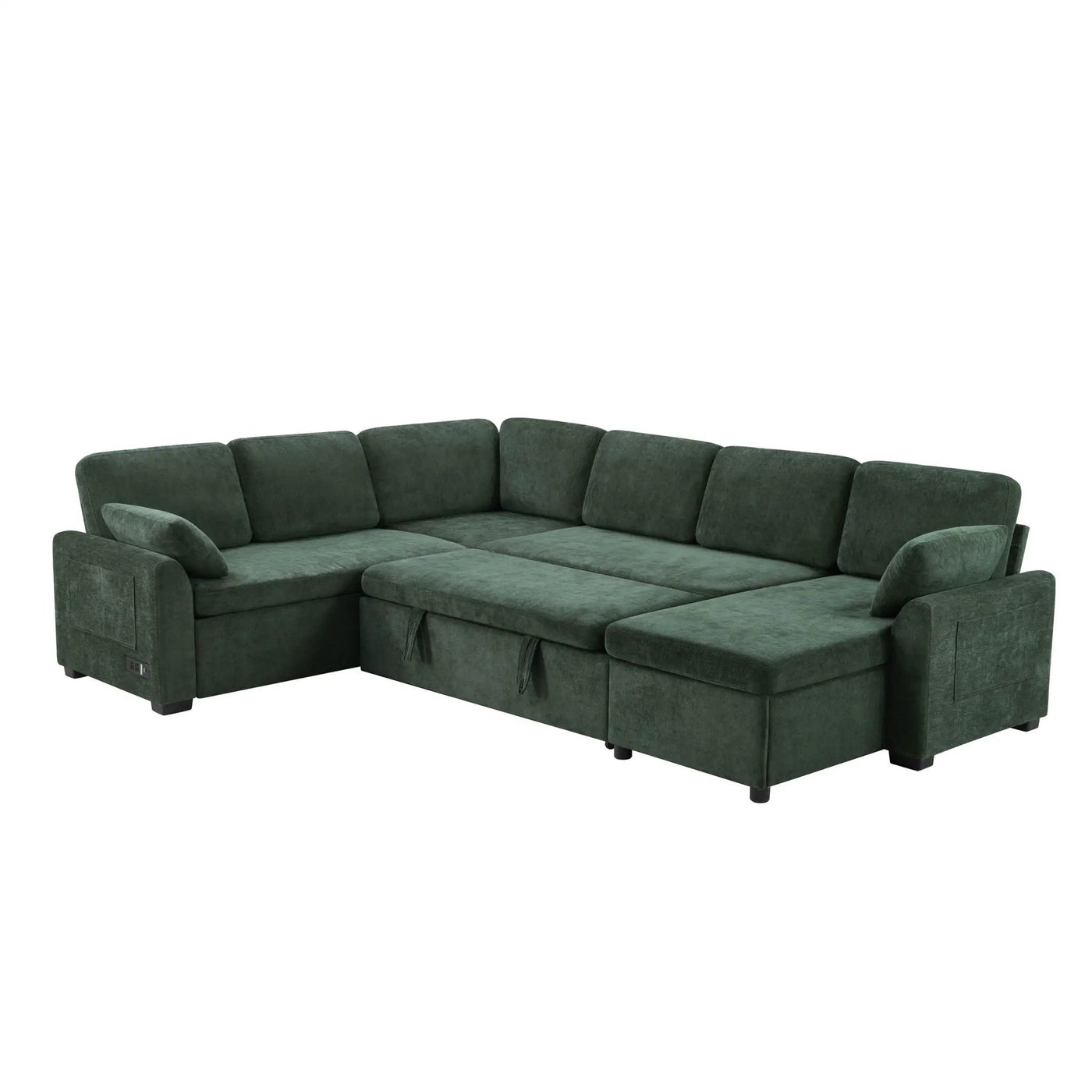 Convertible U-Shaped Sectional Sofa Bed With Reversible Chaise by HouseOfZazla