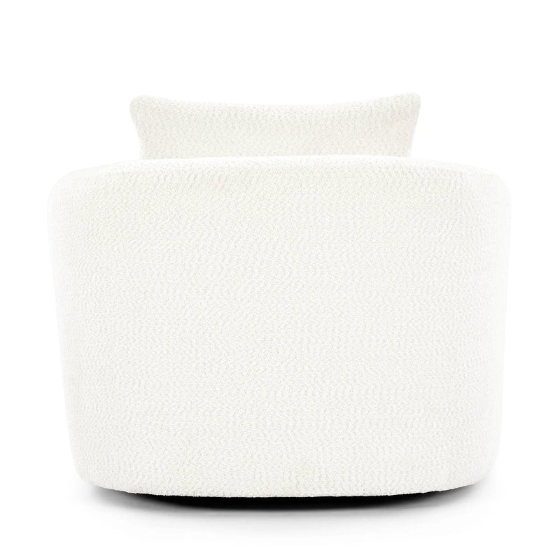 360° Swivel Barrel Sofa Chair With Throw Pillow, Upholstered Accent Chair by HouseOfZazla