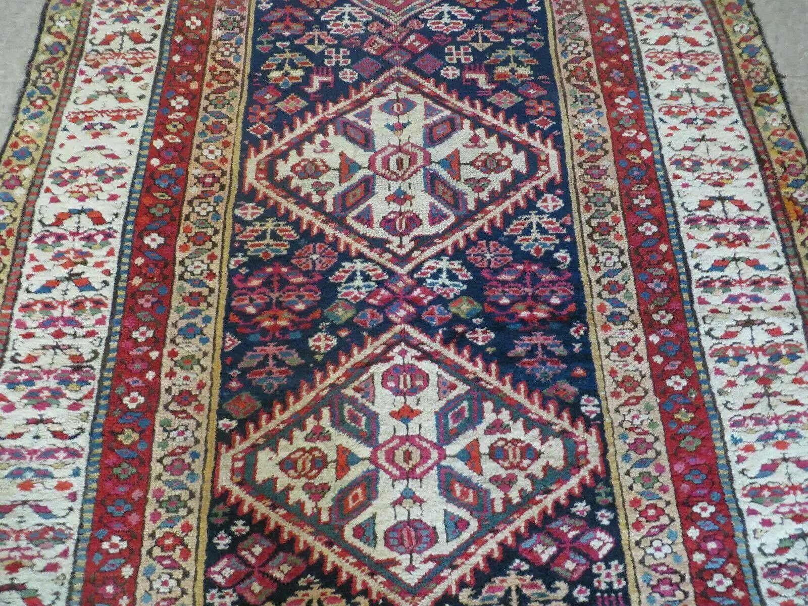 4' X11' Antique Handmade Turkish Anatolian Wool Corridor Kalegy Runner Rug by Jewel Rugs