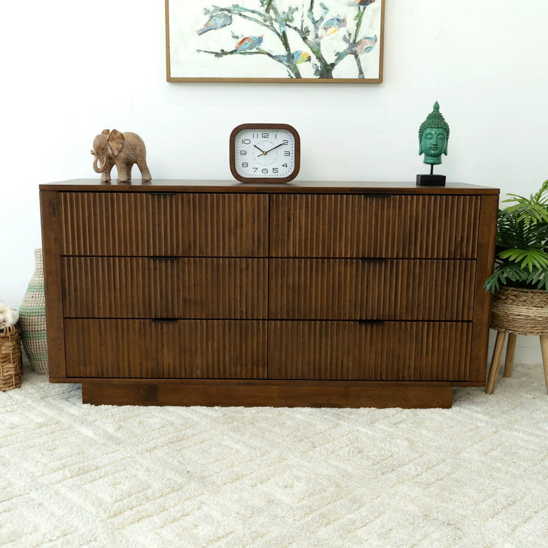 Lola - Dresser With 6 Drawers - Dark Brown by HouseOfZazla