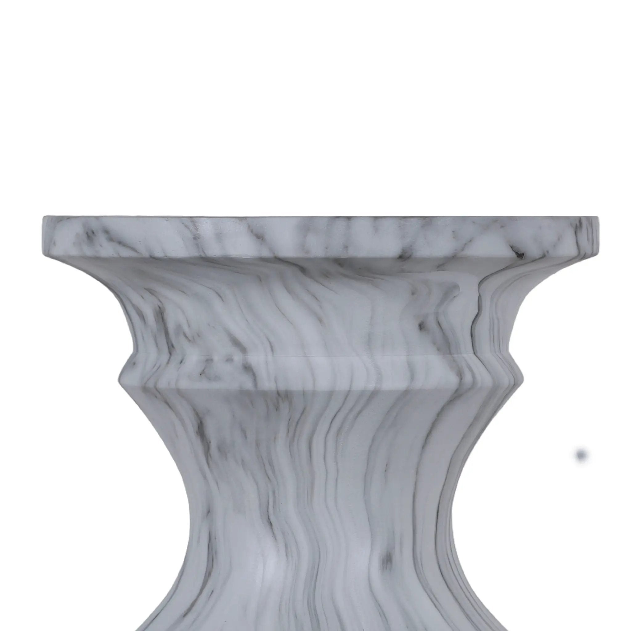 Geometric Round Outdoor End Table - Marble by HouseOfZazla