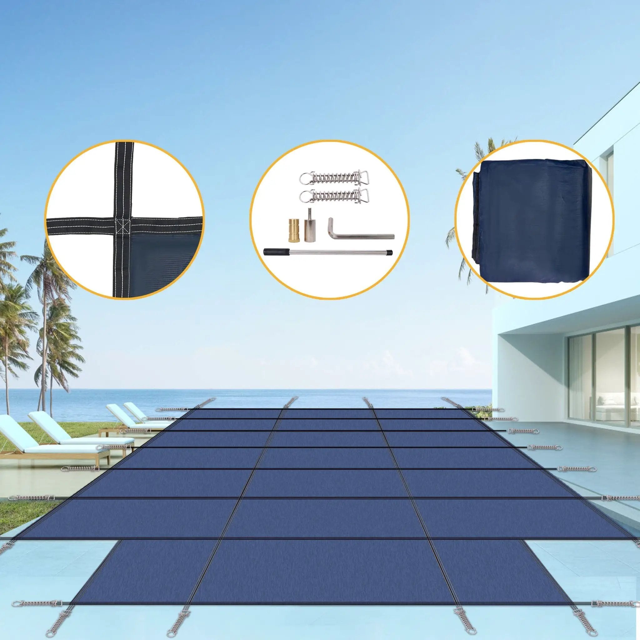 16 x 32 Ft High Strength Pool Safety Cover for Inground Pools by HouseOfZazla