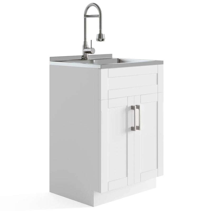 Hennessy - Deluxe Laundry Cabinet With Faucet And Stainless Steel Sink by HouseOfZazla