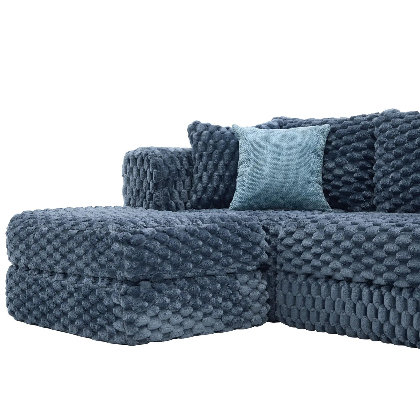 Modular Sectional Sofa, Boneless Couch With 2 Movable Ottomans by HouseOfZazla