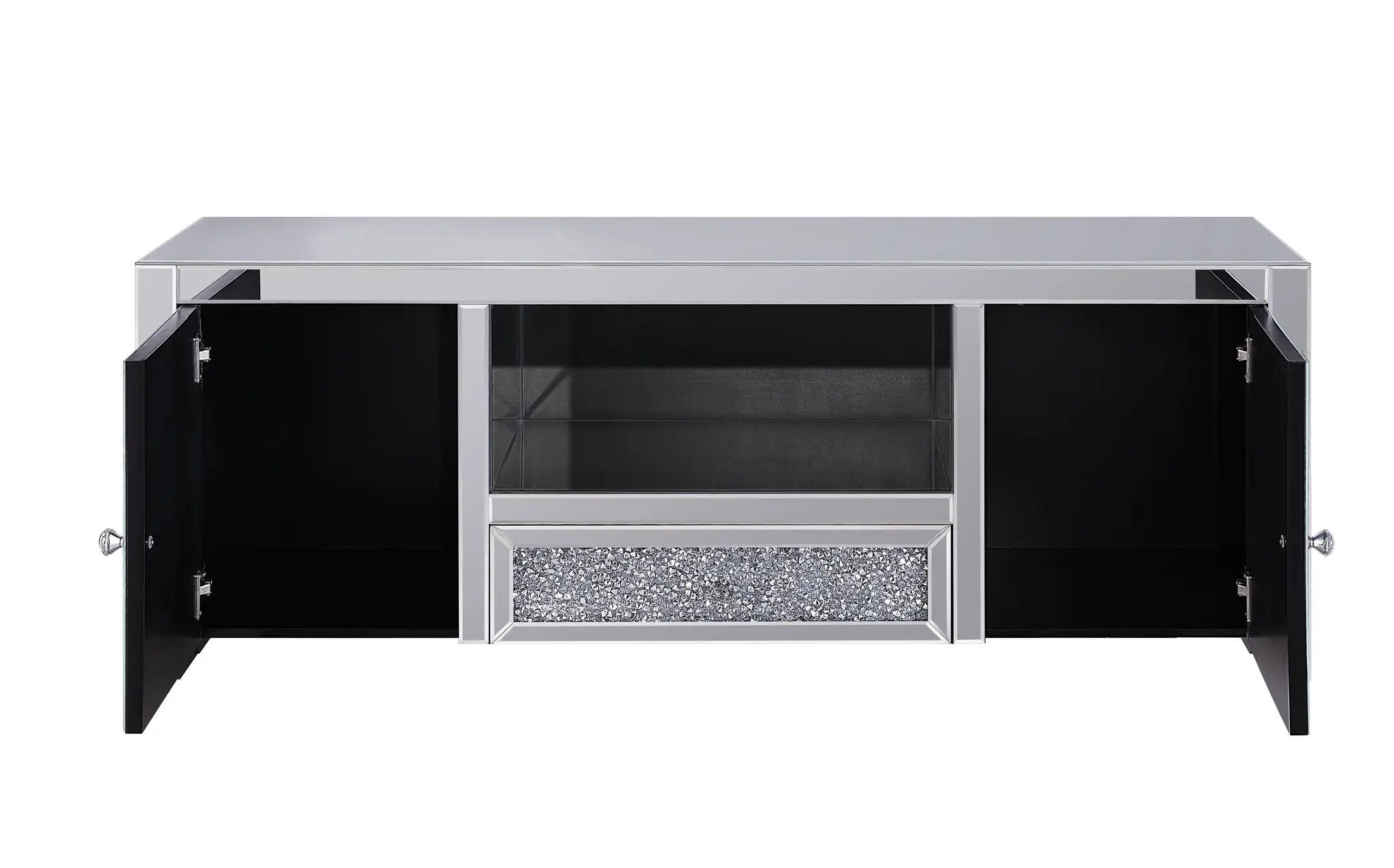 Noralie Mirrored & Faux Diamonds TV Stand (Assembled) by HouseOfZazla