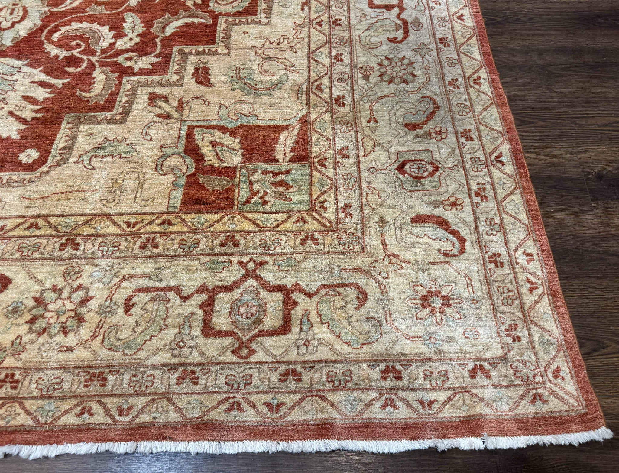 Turkish Heriz Serapi Rug 9x13, Geometric Medallion by Jewel Rugs