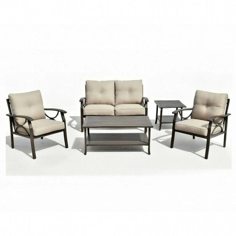 Patio Furniture Set with Coffee Table and Cushions for Backyard by HouseOfZazla