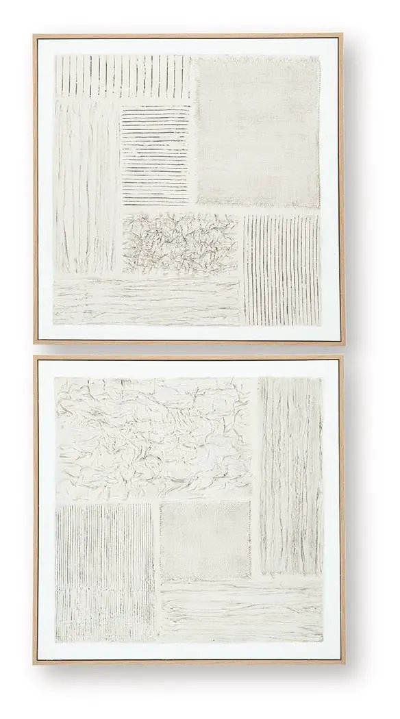 Andorfield - Wall Art Set (Set of 2) - Beige / Black / White by Unique Piece Furniture