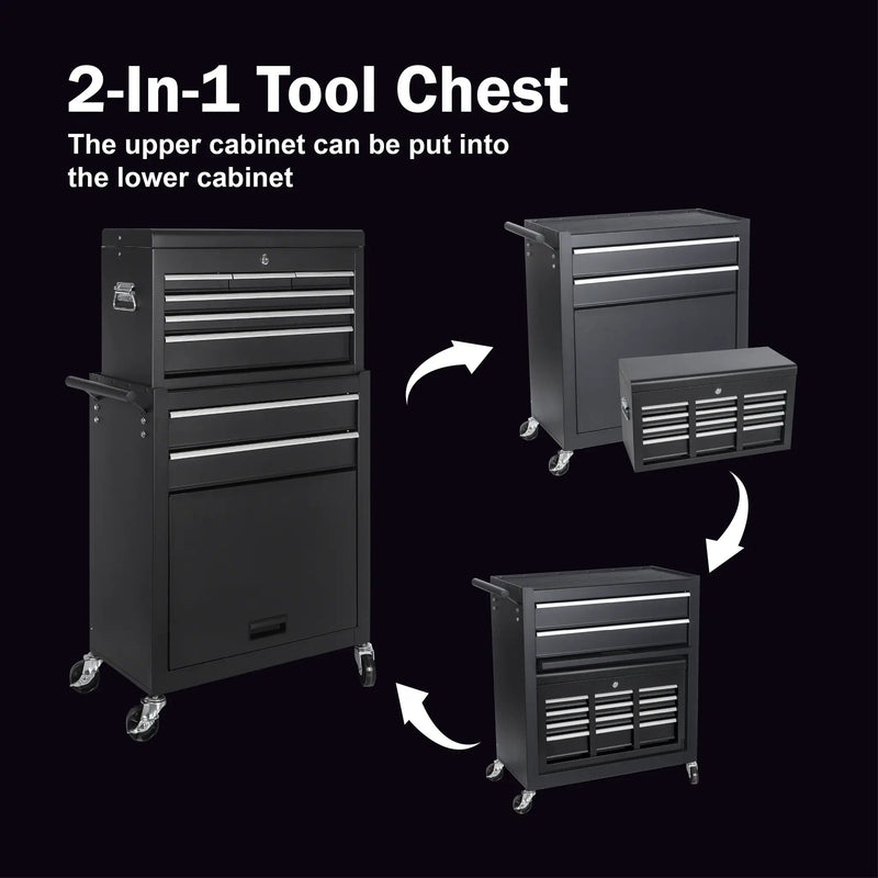 8-Drawer Rolling Tool Storage Cabinet with Detachable Top by HouseOfZazla