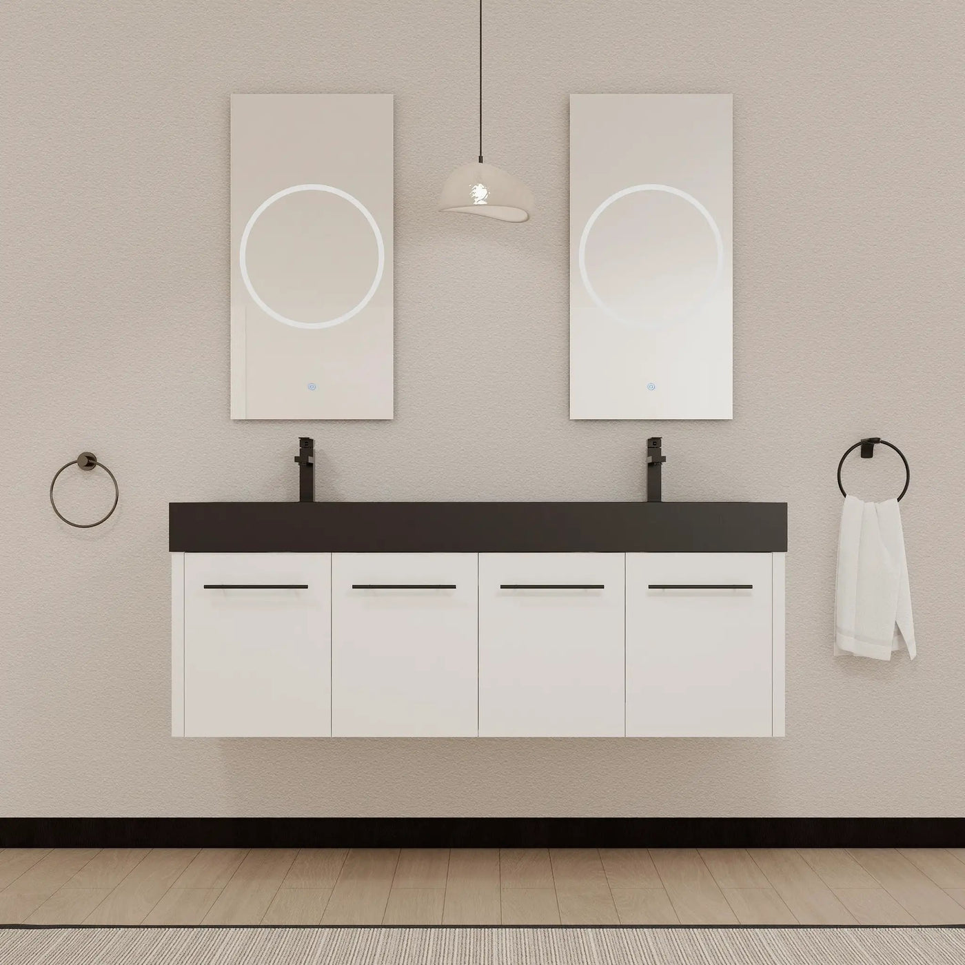 60 Inch Wall-Mounted Bathroom Vanity with Sink by HouseOfZazla