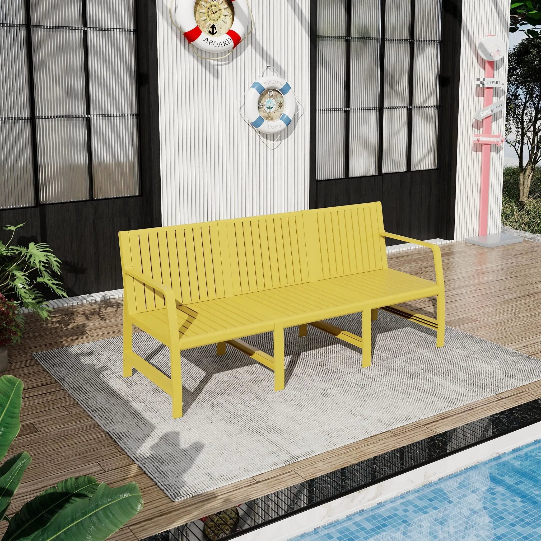 1 Piece Indoor / Outdoor 3 Seater Sofa, UV-Resistant, Waterproof and Durable by HouseOfZazla