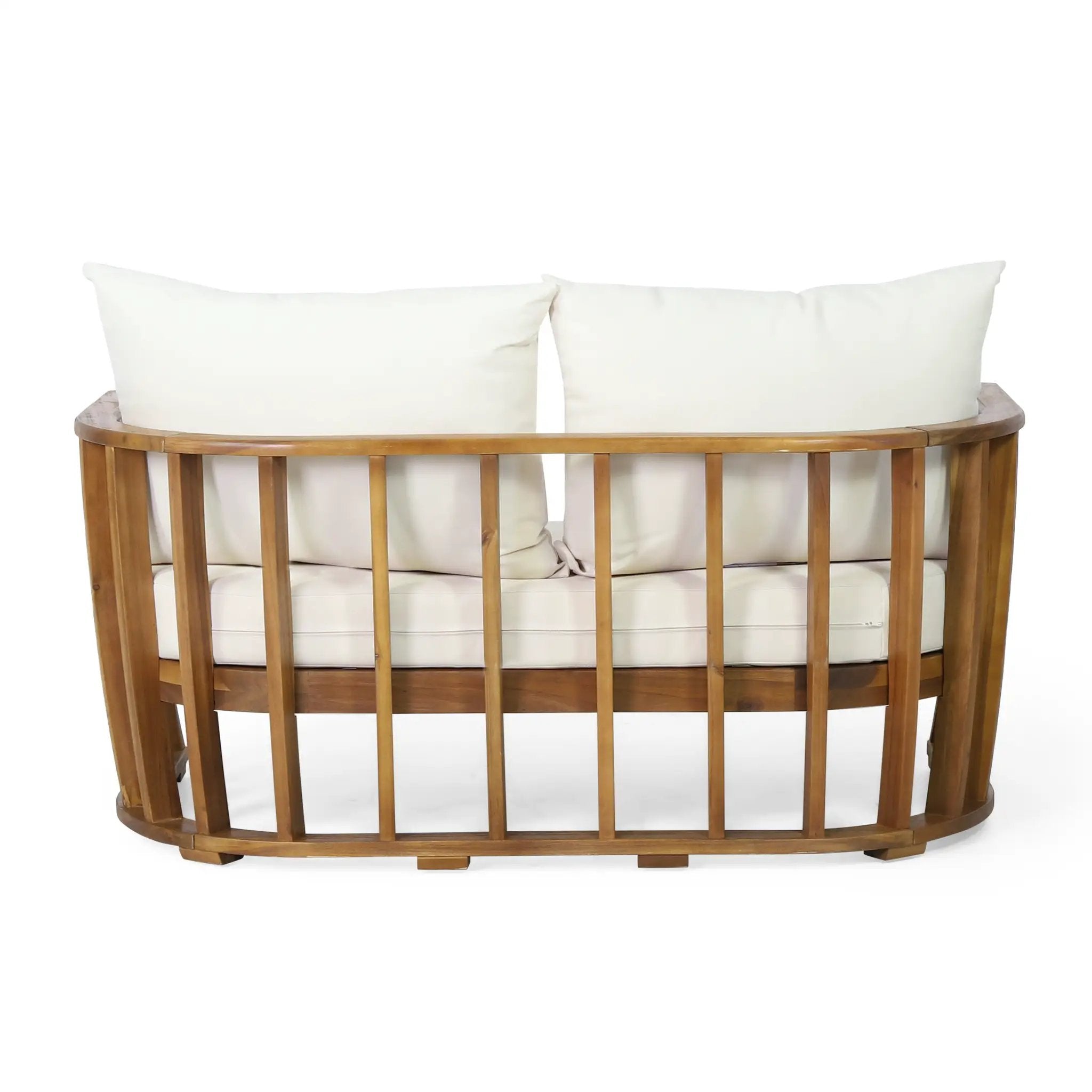 Outdoor Acacia Wood Loveseat and Coffee Table Set with Cushions by HouseOfZazla