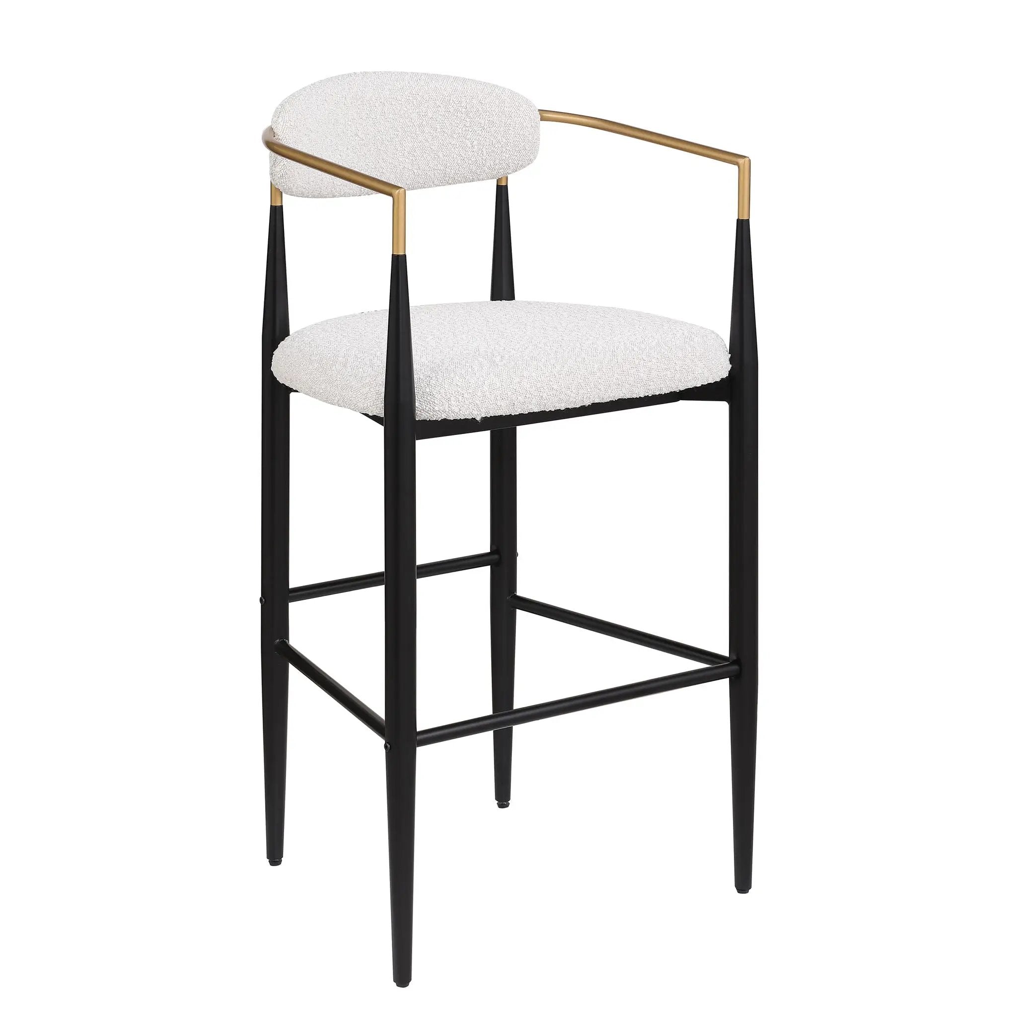 Upholstered Bar Stools With Backs for Kitchen Island (Set of 2) - Beige by HouseOfZazla