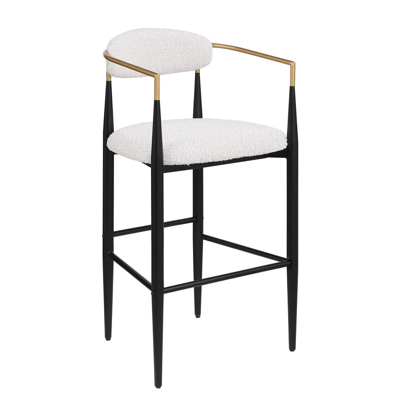 Upholstered Bar Stools With Backs for Kitchen Island (Set of 2) - Beige by HouseOfZazla