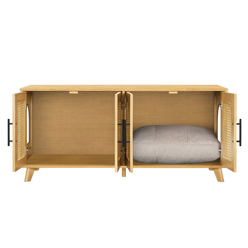 Myra Indoor Premium Rubber Wood Cat Cabinet with Plush Cushion by HouseOfZazla