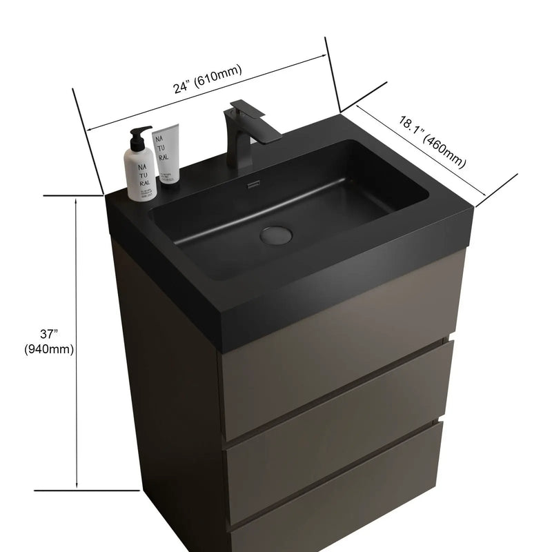 Alice - Bathroom Vanity With Sink, Large Storage Freestanding Bathroom Vanity For Modern Bathroom, One-Piece Sink Basin Without Drain And Faucet by HouseOfZazla