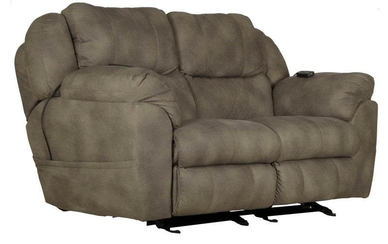 Flynn - Power Lay Flat Rocking Loveseat With Power Adjustable Headrest & Lumbar And Dual Heat & Massage - Fig by Unique Piece Furniture